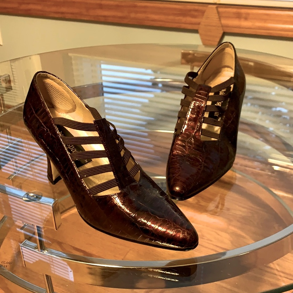 Moda Espana, Cognac Snake Skin, High-Heels